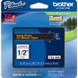 New P-Touch Brother International TZE-334 Gold on Black 1/2" Laminated Tape