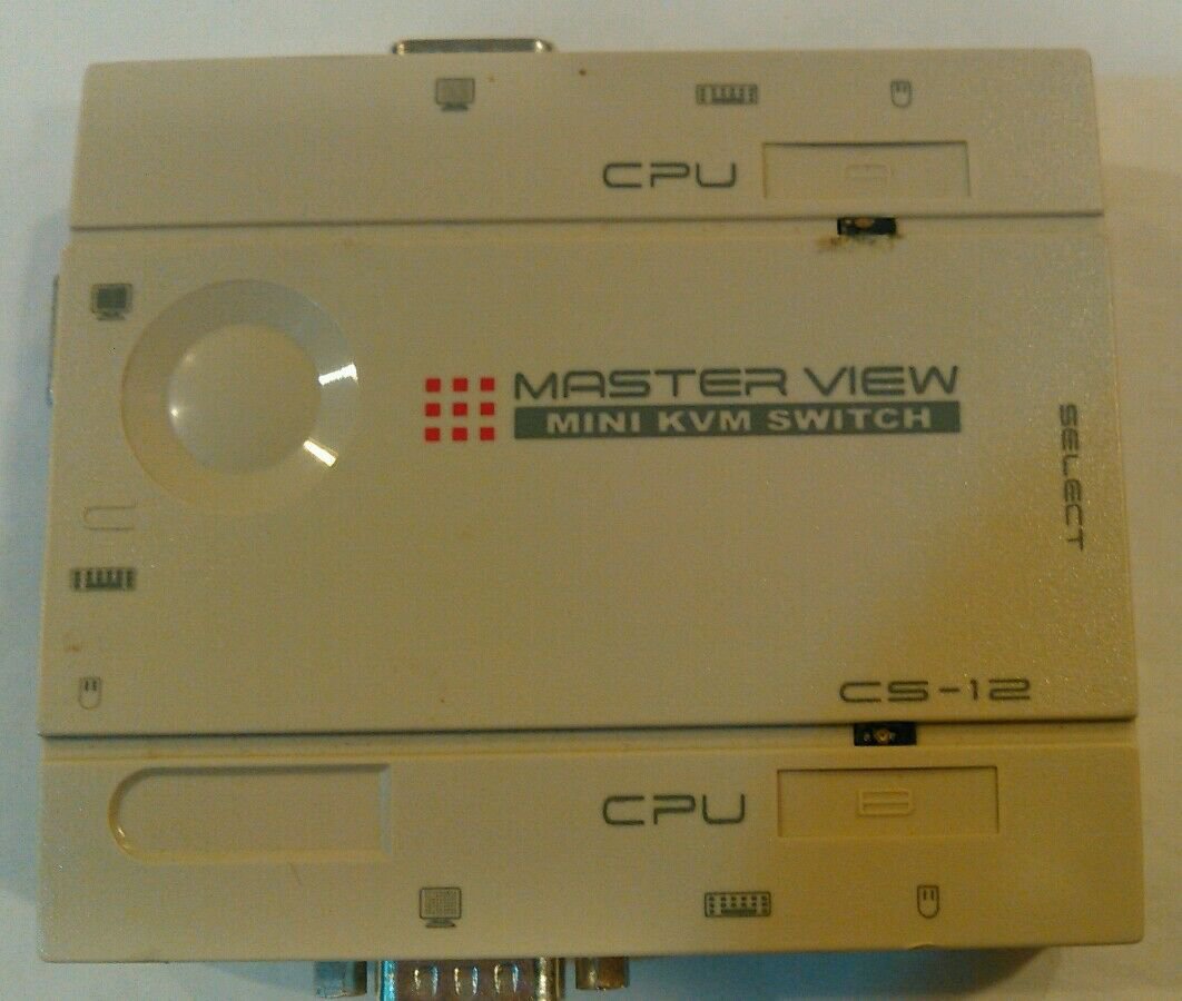 CS-12 Master View PS/2 Mini KVM Switch Keyboard Video Mouse Control Unit 12 CPU