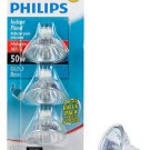 -(3 Pack) Philips MR16 Halogen Bulbs 12V 50W GU5.3 Base Indoor Flood Reflector