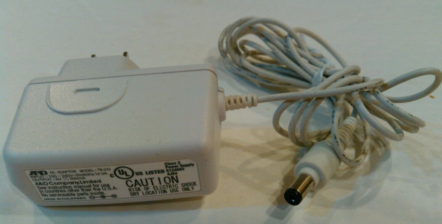 A&D AC Adapter TB-233 LifeSource BP Monitor TB-233 Charger Switch Power Supply