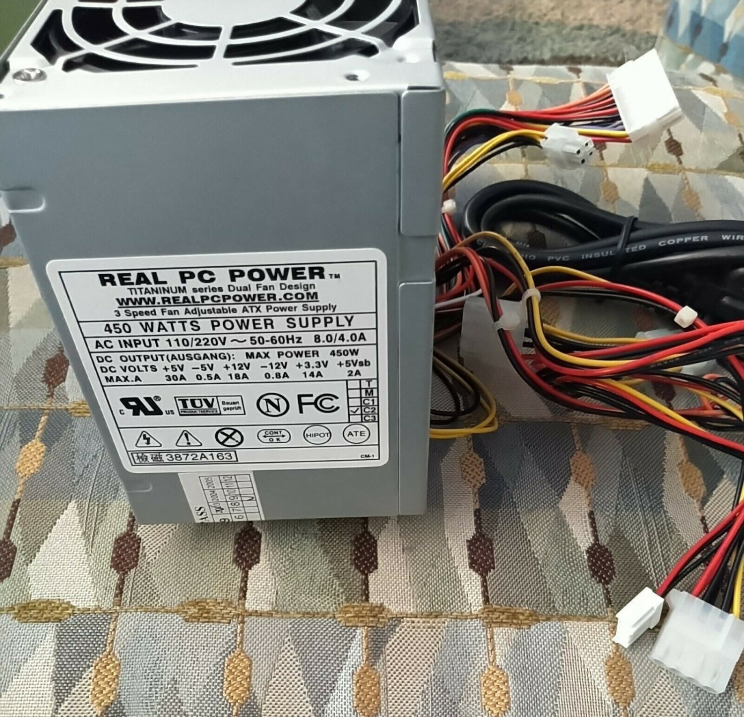 NEW Real PC Power 450 WATT Switching Power Supply pulled from a new computer ATX