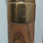 Antique Vintage WS Heavy SOLID BRASS top Handle CANE oak walking stick 35 1/16"