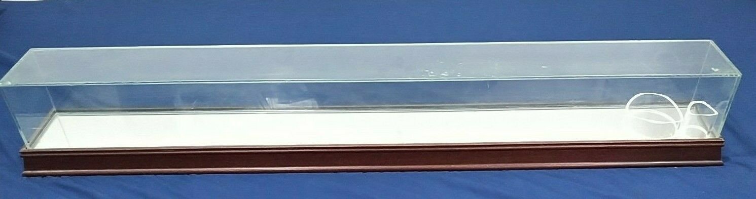 Chiped REAL GLASS with CHERRY WOOD BASEBALL BAT Mirrored DISPLAY CASE 3 foot 36"