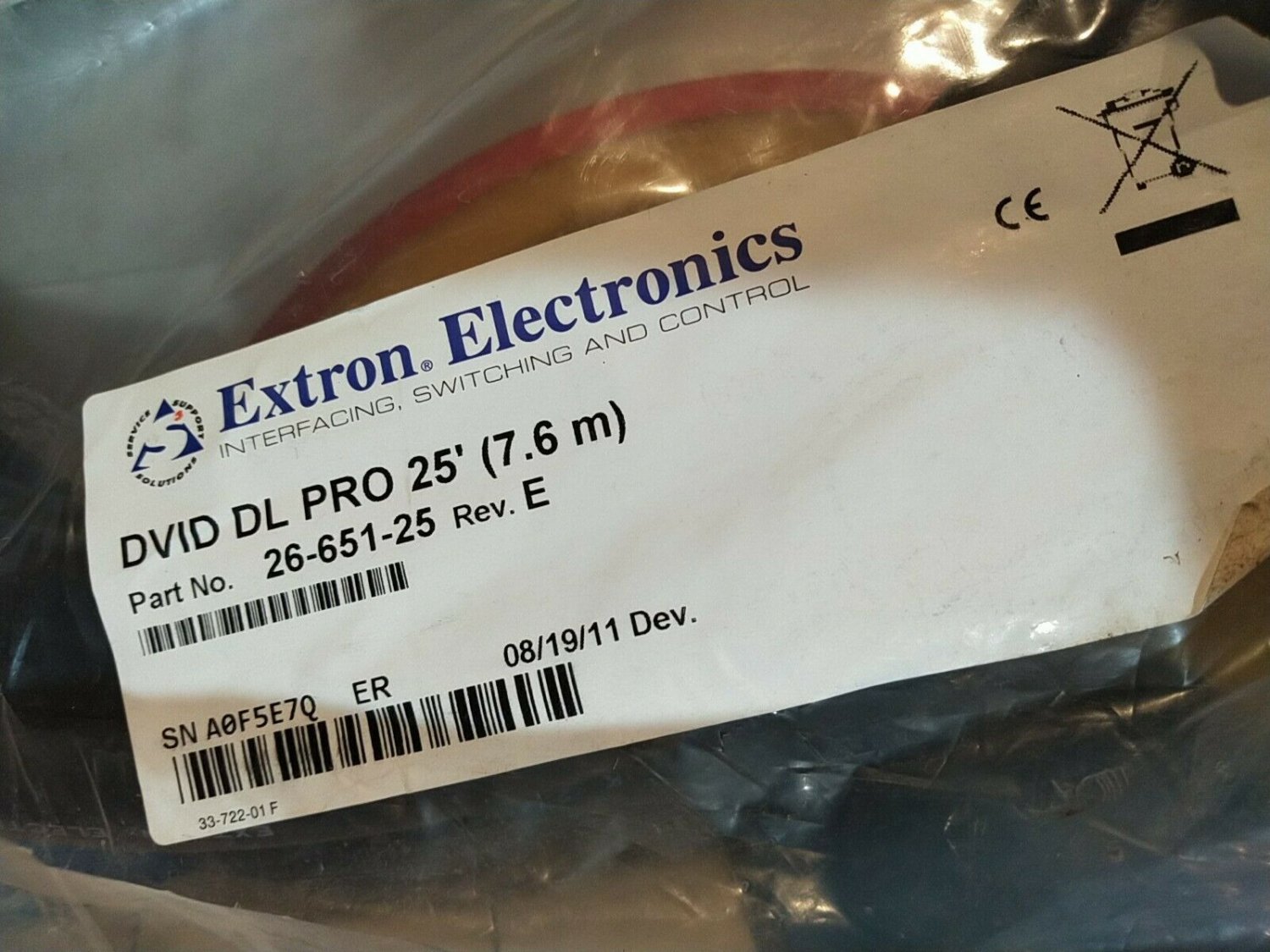 2 new Extron electronics DVID DL Pro 25 - 26-651-25 - dual link DVI cable 50ft