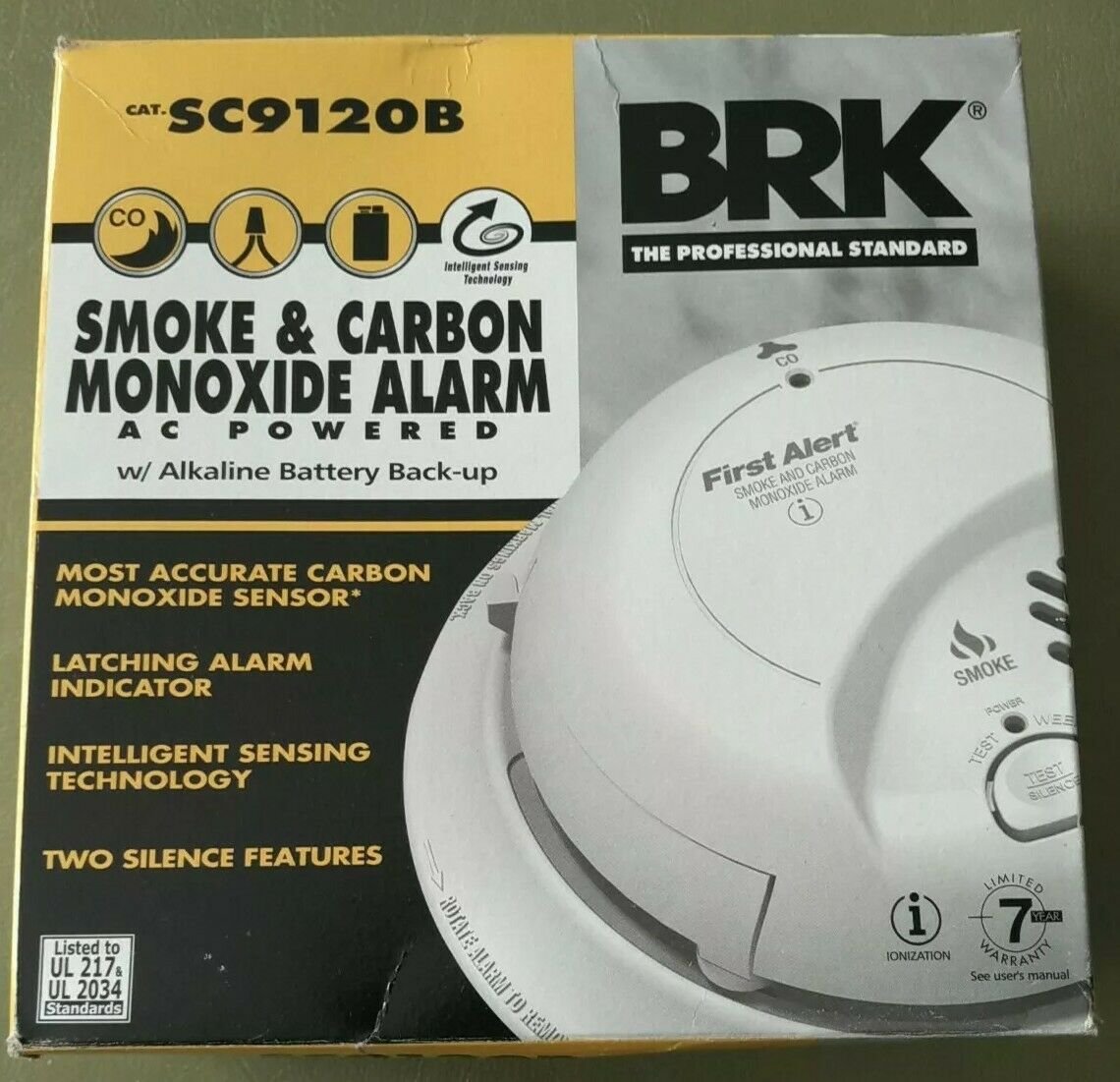 First Alert BRK SC9120B Smoke And Carbon Monoxide (Battery BackUp) new safety