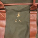Green & Brown Zippered Johnnie Walker Whisky Traveller Leather Duffel Bag Rustic