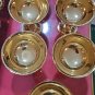 11 Vintage International Silver Company 23KT Gold Plated Champagne Goblets Dish