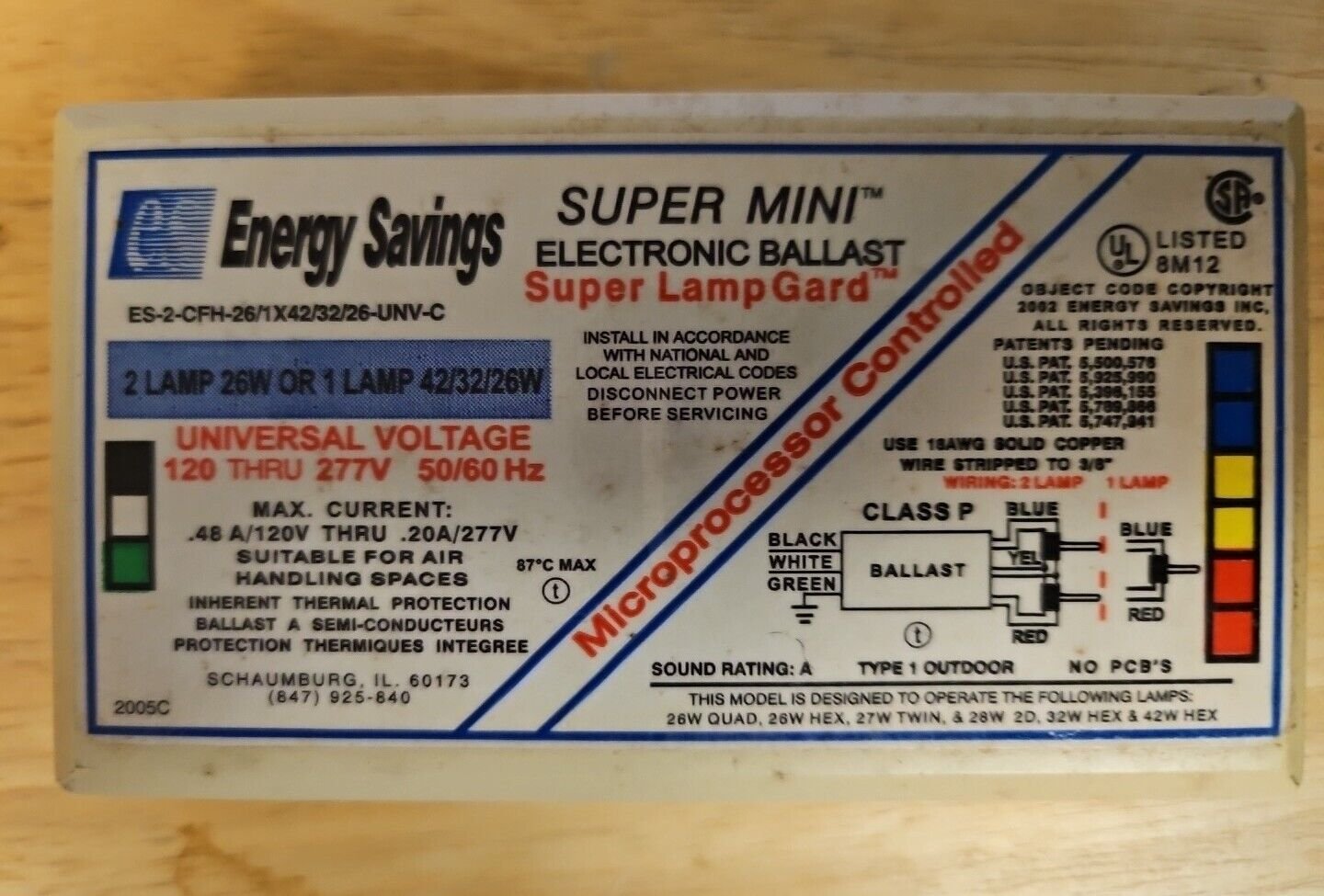 Used Working ENERGY SAVINGS SUPER MINI BALLAST ES-2-CFH-26/1X42/32/26-UNV-C