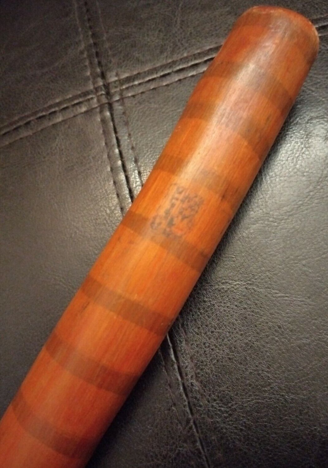 Striped Rustic Antique Vintage Heavy SOLID plain Wooden CANE walking stick 37.4