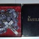 VINTAGE Rosary JESUS Coral Cross beads 25+" necklace † BASILICA made in ITALY