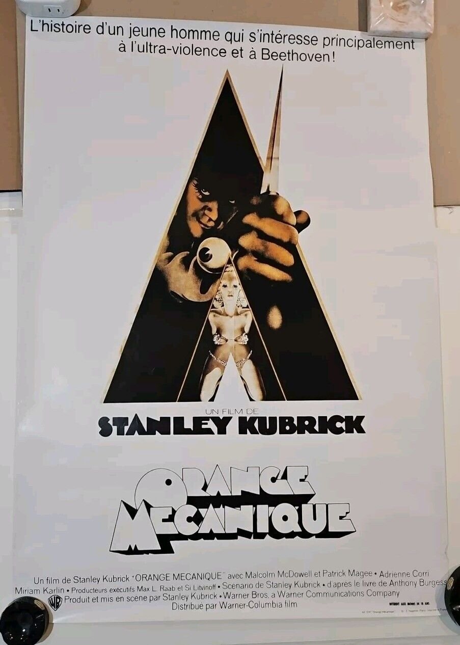 1971 Orange Mecanique A Clockwork Orange Stanley Kubrick French Movie Poster