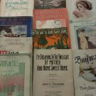 Lot of 12 Antique Vintage Sheet Music 1905-1919 musical Sinbad mine love deco
