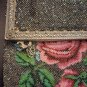 Vintage 1920's Black Beaded Glass Floral Embroidered Evening Brass Frame Antique