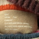 Vintage Coach Boots Tatum Tan Suede Leather 7 1/2 wool Sock Cuff Legacy Stripe