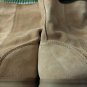 Vintage Coach Boots Tatum Tan Suede Leather 7 1/2 wool Sock Cuff Legacy Stripe