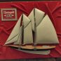 Vintage Rheingold 3-D Felt Background Sailboat Advertising Display Hanging Sign