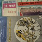 Lot of 18 Antique Vintage Sheet Music 1950's Mann gypsy yellow bird colorful art