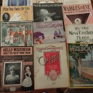 Lot of 12 Antique Vintage Sheet Music 1904- 1918 piano kinkel love Autumn leaves