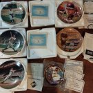 Lot of 6 Vintage Collectable Plates Cal Ripken Babe Ruth Lou Gehrig DiMaggio COA
