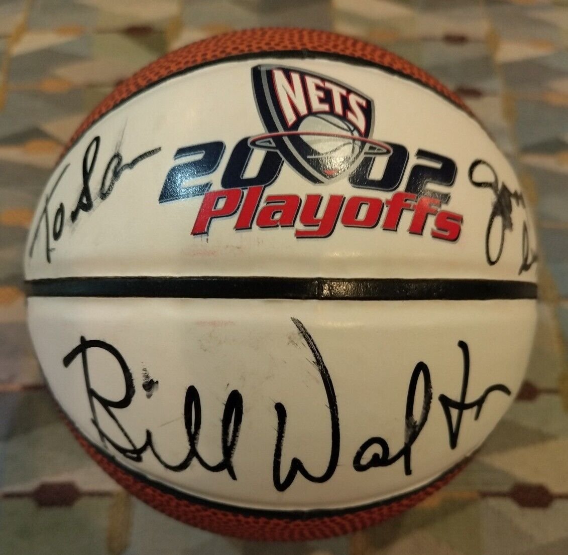 Authentic Nets 2002 Playoffs Bill Walton Auto Autographed Signed Mini Basketball
