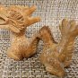 Vintage hand carved wooden dragon rare chinese figure table statue ornament Fire