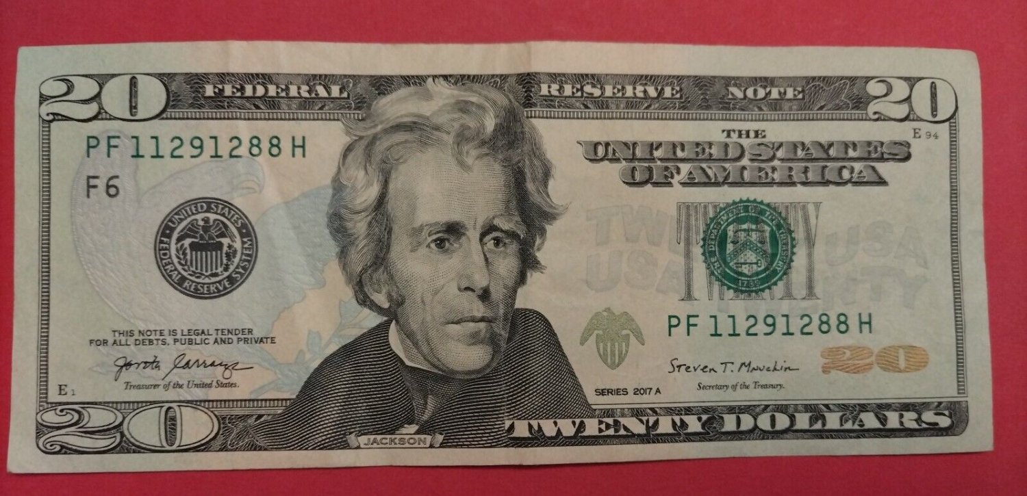 $20 Dollar 2017 Bill Note Fancy 11291288 Serial Number 11/29/12   Birthday Error