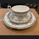 Vintage Windsor Fine Bone China Tea Cup Saucer Plate Blue Floral Gold England UK