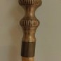 Wood Antique Vintage Heavy SOLID BRASS CANE oak walking stick 39" needs repair