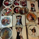 Lot of 13 Vintage 8.5" Collectable Plates Knowles gone wind Santa rainbow wizard