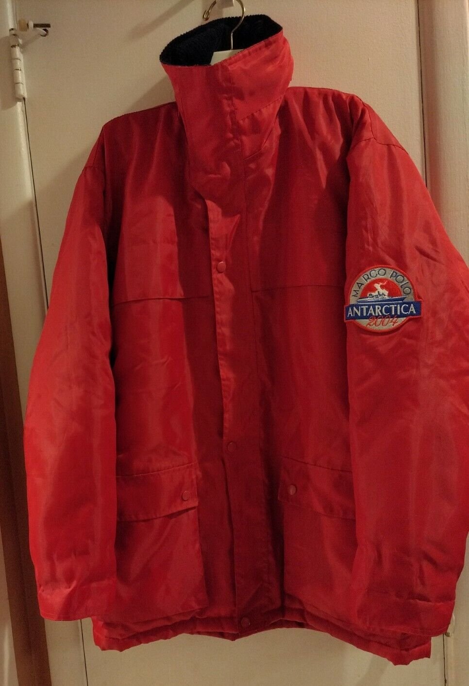 Gently used MARCO POLO ANTARCTICA 2004 RED JACKET  size M orient lines fridgid