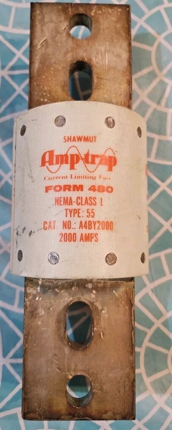 nice Working A4BY2000 Amp Shawmut 2000A 600V Amp-Trap Fuse Form 480 type 55 50