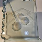 Billiards Etched Art Glass Sculpture 13" x 14 1/2" Green Clear Pool Stick 8 Ball