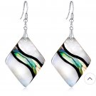 Adorable Abalone Shell Long Dangle Hook Earrings