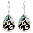 Adorable Abalone Shell Long Dangle Hook Earrings