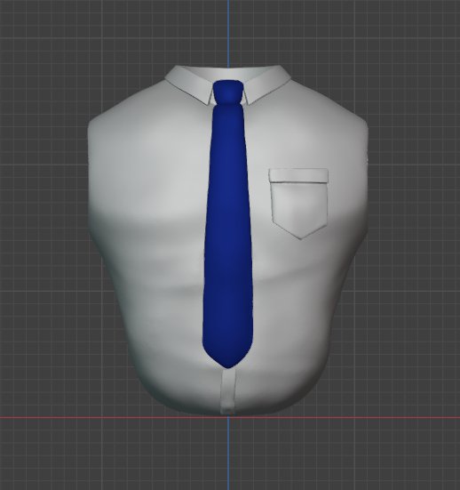 Shirt with Tie Unpainted
