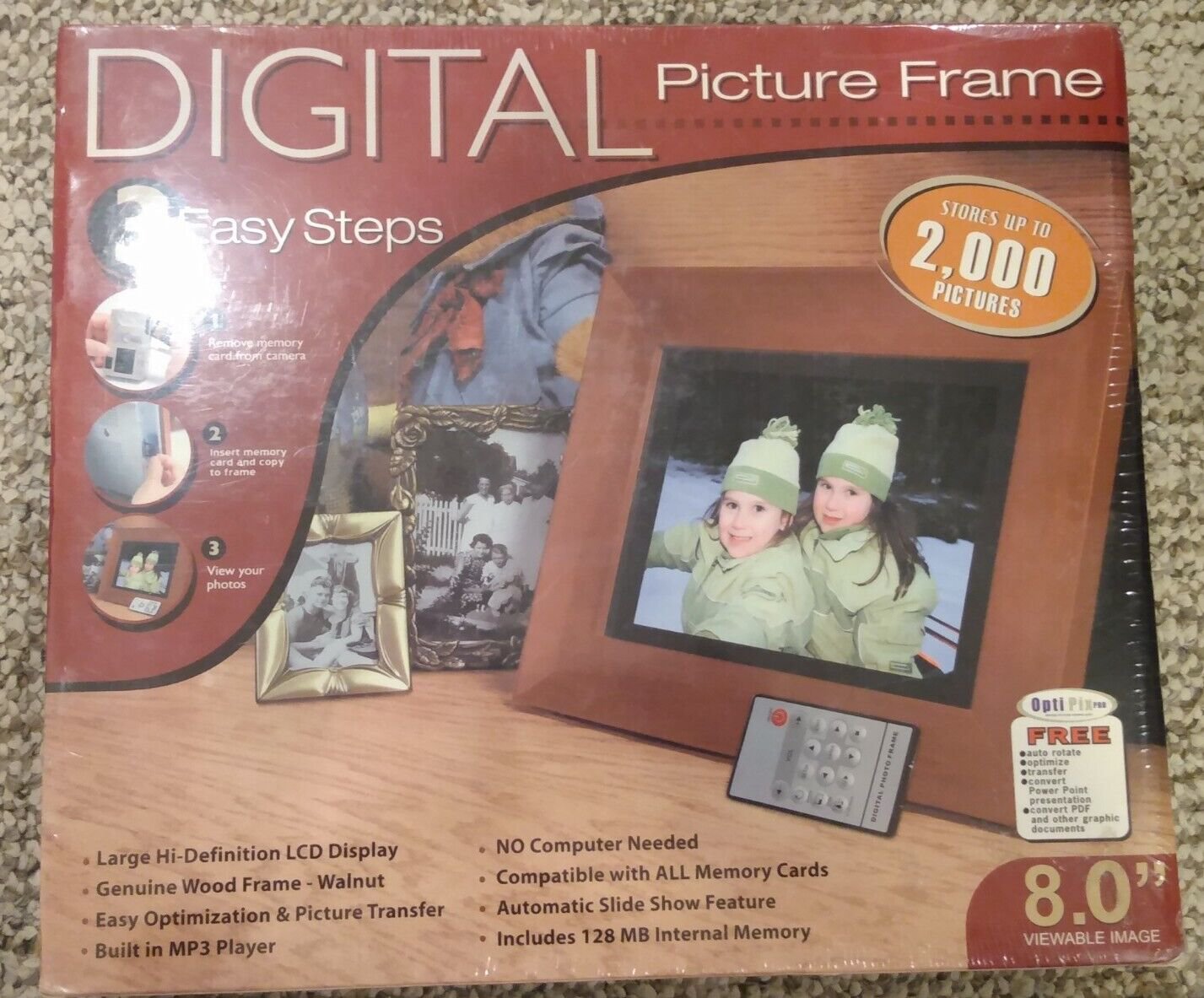 Smartparts SPDPF84M 8Inch Digital Picture Frame High Resolution 8" LCD