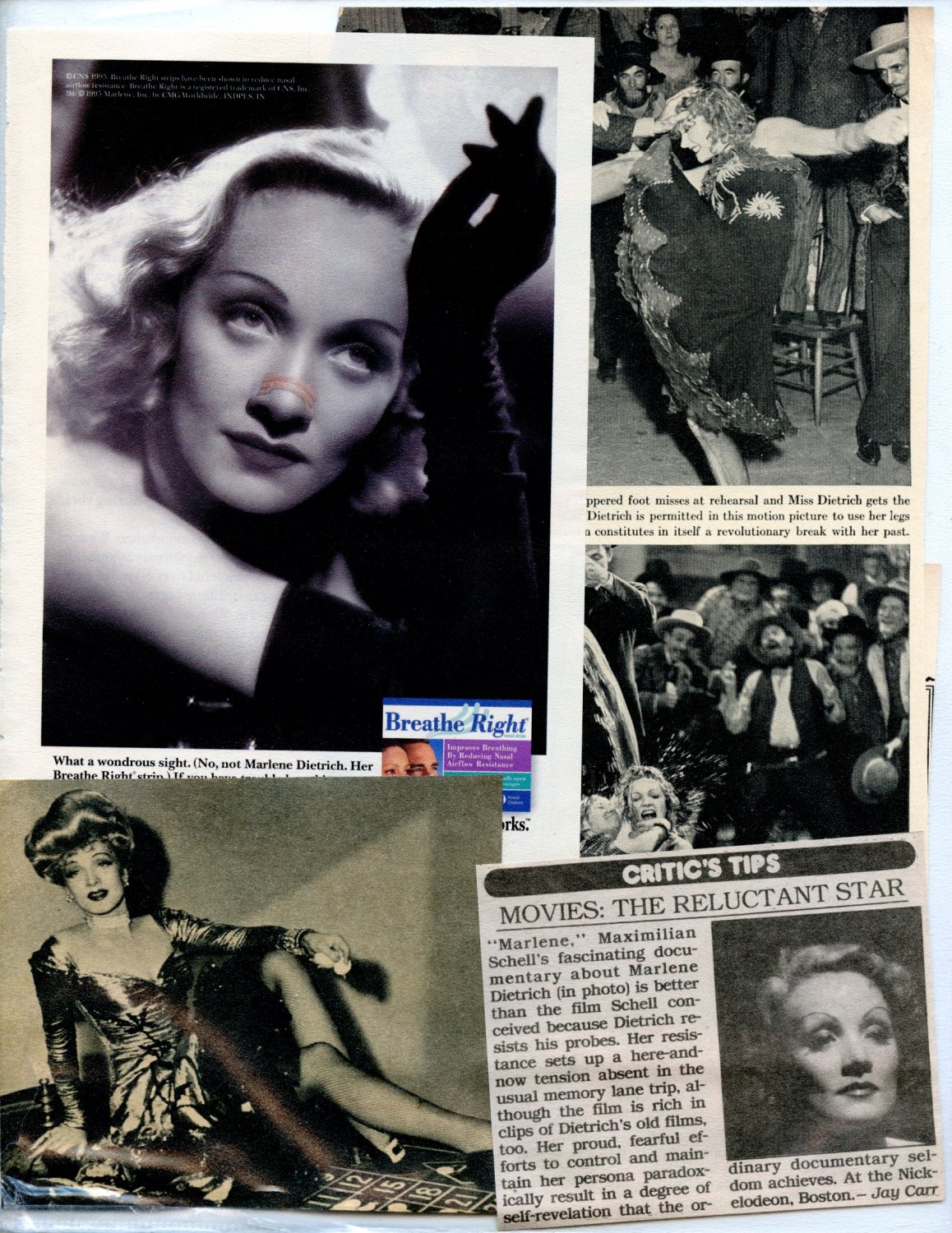 Marlene Dietrich Orignal  Clipping magazine Photo Lot  #B6633
