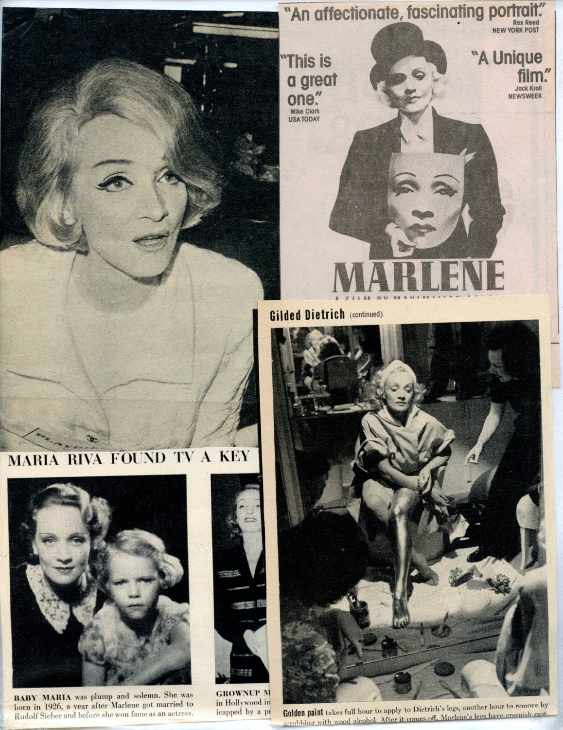 Marlene Dietrich Orignal  Clipping magazine Photo Lot  #B6632
