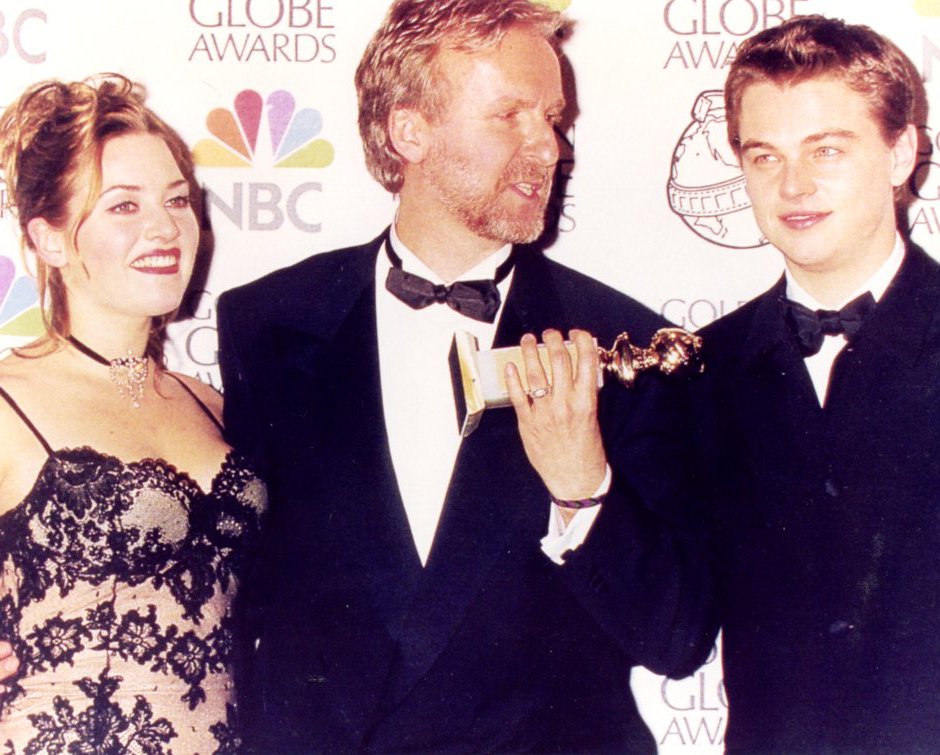 Kate Winslet Leonardo DiCaprio James Cameron 8x10 glossy photo #N1525