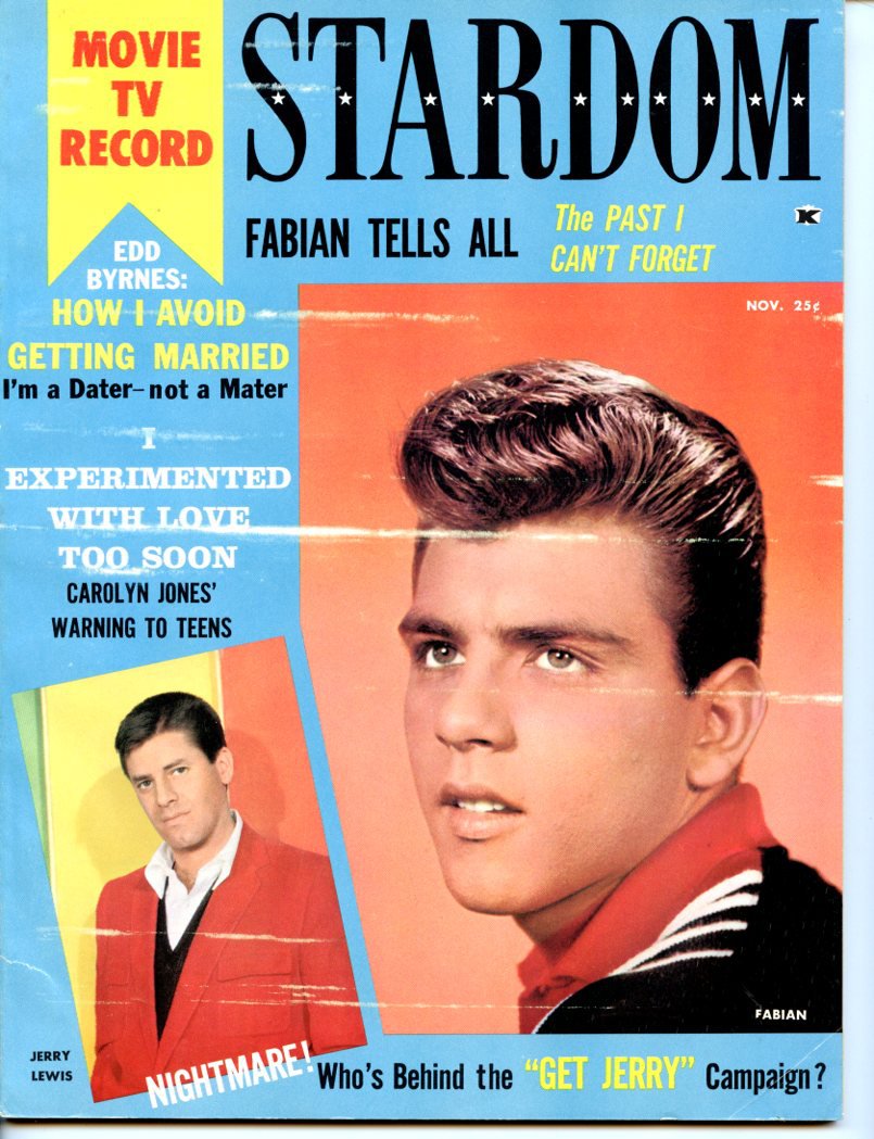 Stardom Movie Magazine 1959 Jerry Lewis Carolyn Jones Fabian Connie Francis