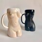 Gumenchuk Ceramics Womens Figure Handmade Boobs Mugs Black Brown White 14 ounces