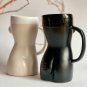 Gumenchuk Ceramics Womens Figure Handmade Boobs Mugs Black Brown White 14 ounces