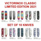 VICTORINOX CLASSIC - LIMITED EDITION 2021 - SERIES OF 10 KNIVES - SWISS ARMY KNIFE