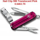 VICTORINOX NAIL CLIP 580 TRANSLUCENT PINK - 0.6463.T5 - SWISS ARMY KNIFE