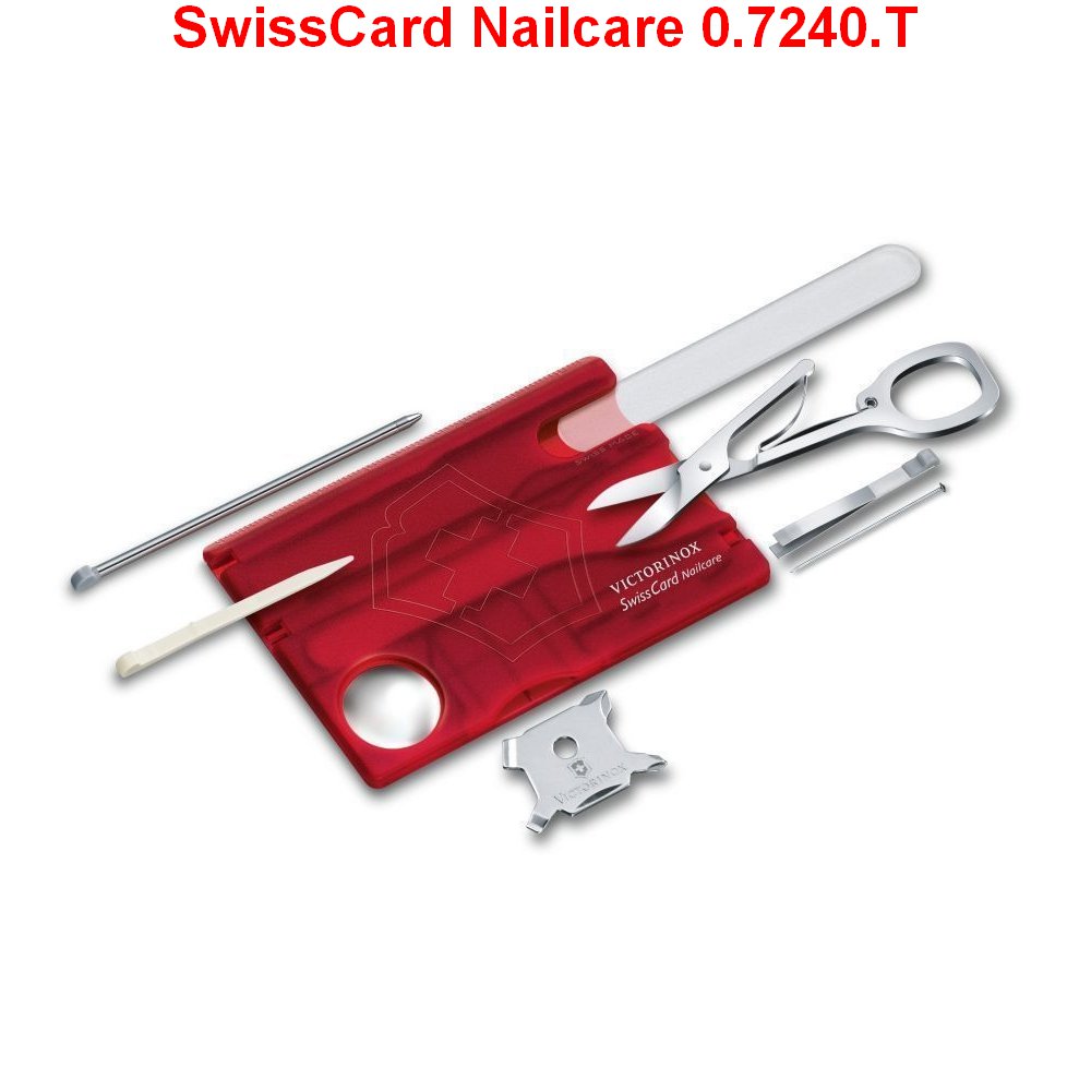 VICTORINOX SWISS CARD NAILCARE RUBY - 0.7240.T - SWISS ARMY KNIFE