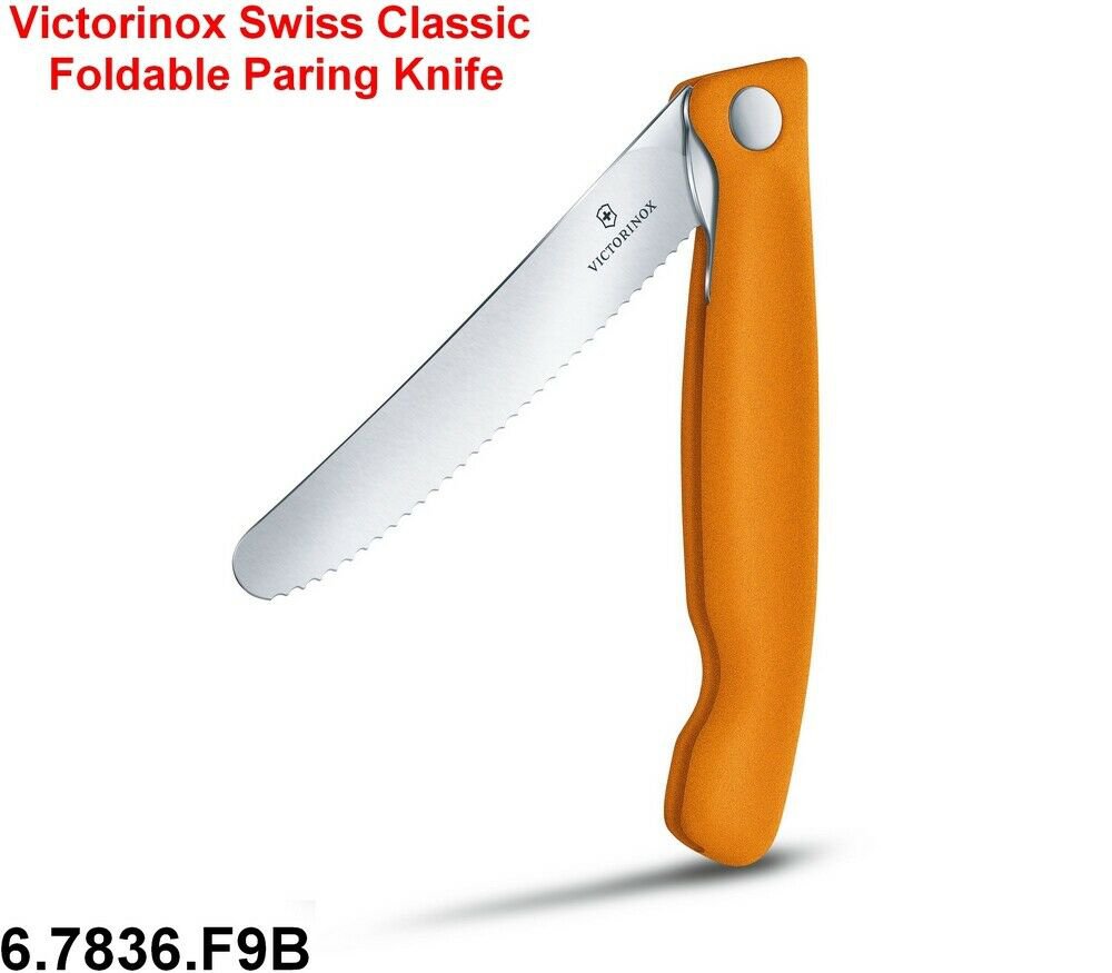 VICTORINOX CLASSIC FOLDABLE PARING KNIFE ORANGE - 6.7836.F9B - SWISS ARMY KNIFE