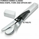 VICTORINOX CLASSIC FOLDABLE PARING KNIFE, FORK AND SPOON SET BLACK 6.7192.F3 - SWISS ARMY KNIFE