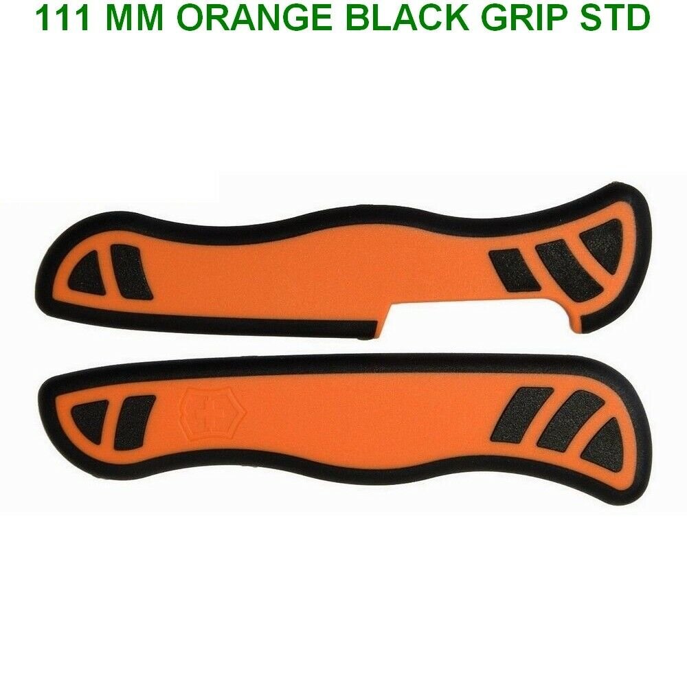 VICTORINOX SCALES / HANDLES 111 mm STD ORANGE BLACK GRIP - SWISS ARMY KNIFE