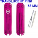 VICTORINOX SCALES / HANDLES 58 mm STD TRANSLUCENT PINK - SWISS ARMY KNIFE