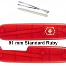 VICTORINOX SCALES / HANDLES 91 mm STD RUBY - SWISS ARMY KNIFE